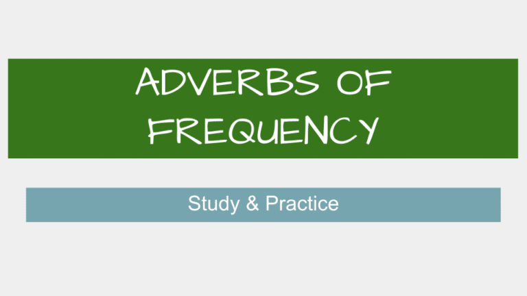 adverbs of frequency 1