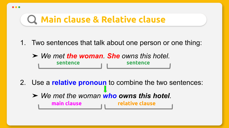 Main Clauses & Relative Clauses