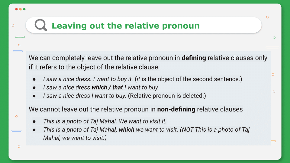 Relative Clauses & Relative Pronouns (6)